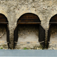 Three of 12 boat chambers at Herculaneum, with skeletons inside.